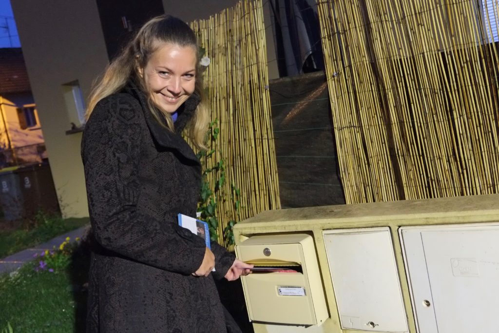 Corinne Coudereau, lors du lancement de sa campagne pour les municipales, en octobre 2019.