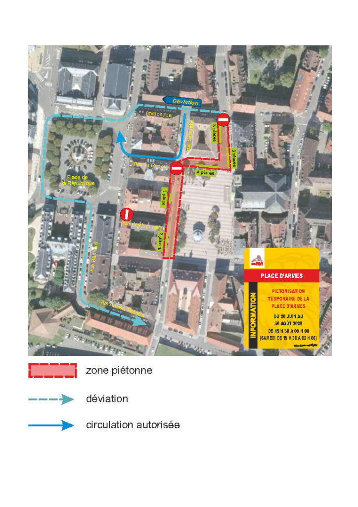 La piétonisation de la place d'Armes de Belfort est reconduite cet été.