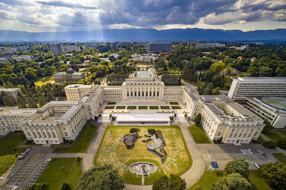 Après les Eurocks, Saype réalise une fresque pour l’ONU à Genève