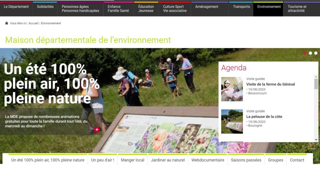 le programme est présenté sur le site du conseil départemental.