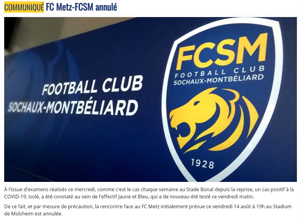 Le club sochalien a annoncé l'annulation du match ce vendredi après-midi sur son site.