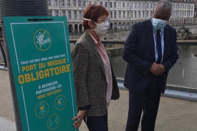 Anne Vignot, maire de Besançon, et Joël Mathurin, préfet du Doubs, le 31 août.