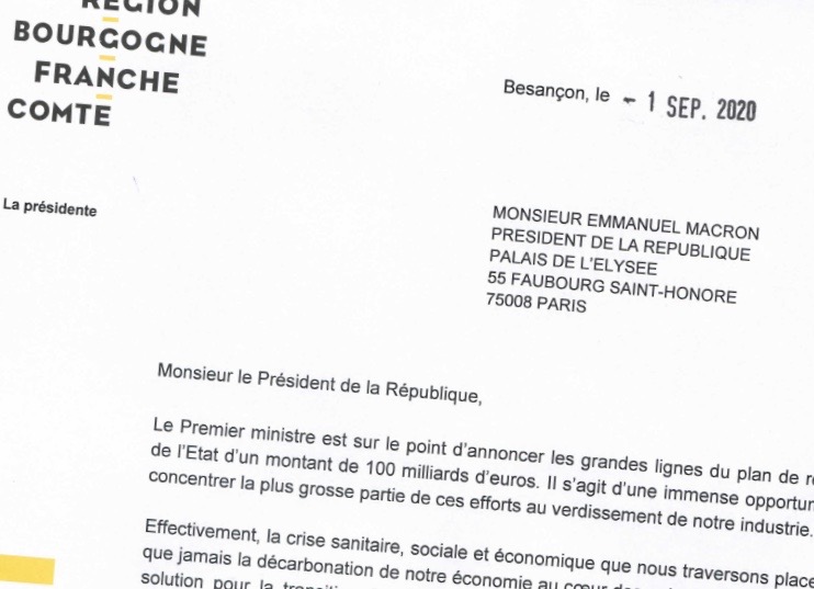 Marie-Guite Dufay invite le Gouvernement à mettre le gros des efforts du plan de relance sur l'hydrogène vert.