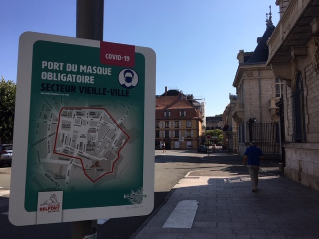 Le port du masque devient obligatoire dans toute la ville de Belfort, et non pus dans certaines zones.