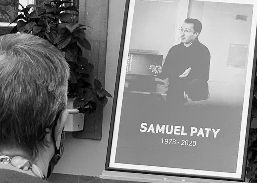 Hommage à Samuel Paty, le 21 octobre 2020 à Belfort.