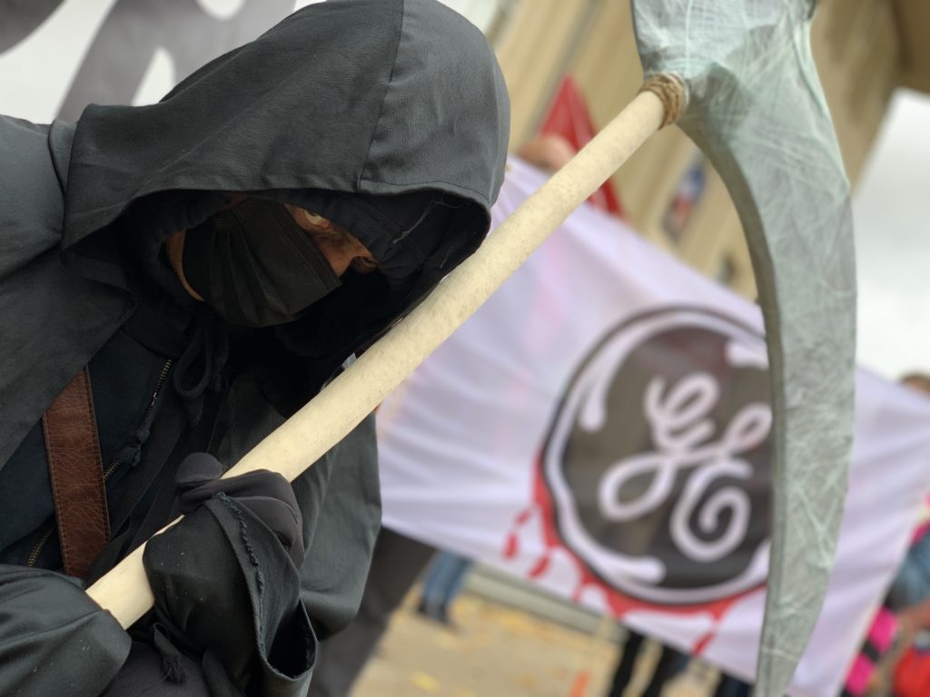 Manifestation du 24 octobre à Belfort de soutien aux salariés de General Electric.