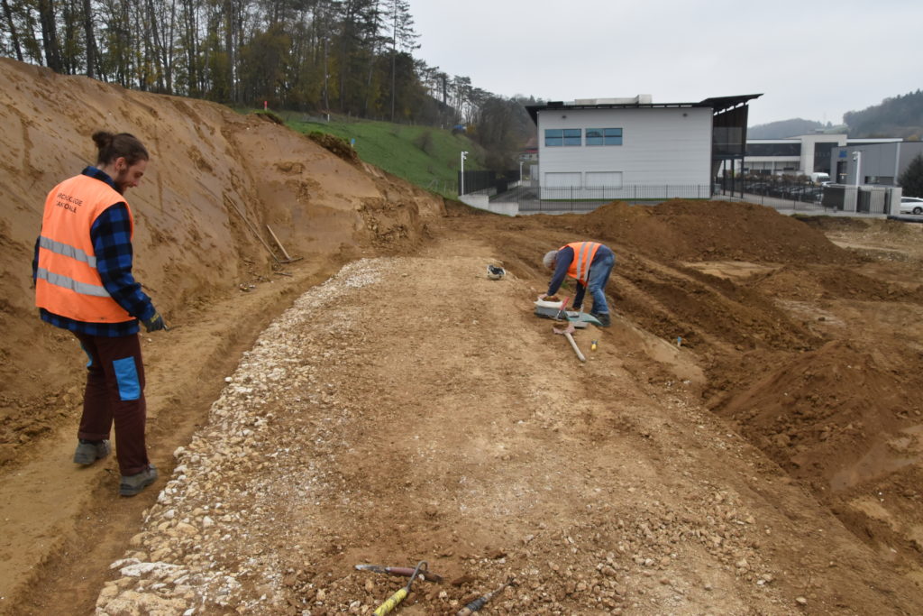 Voie romaine découverte près de Porrentruy en novembre 2020.