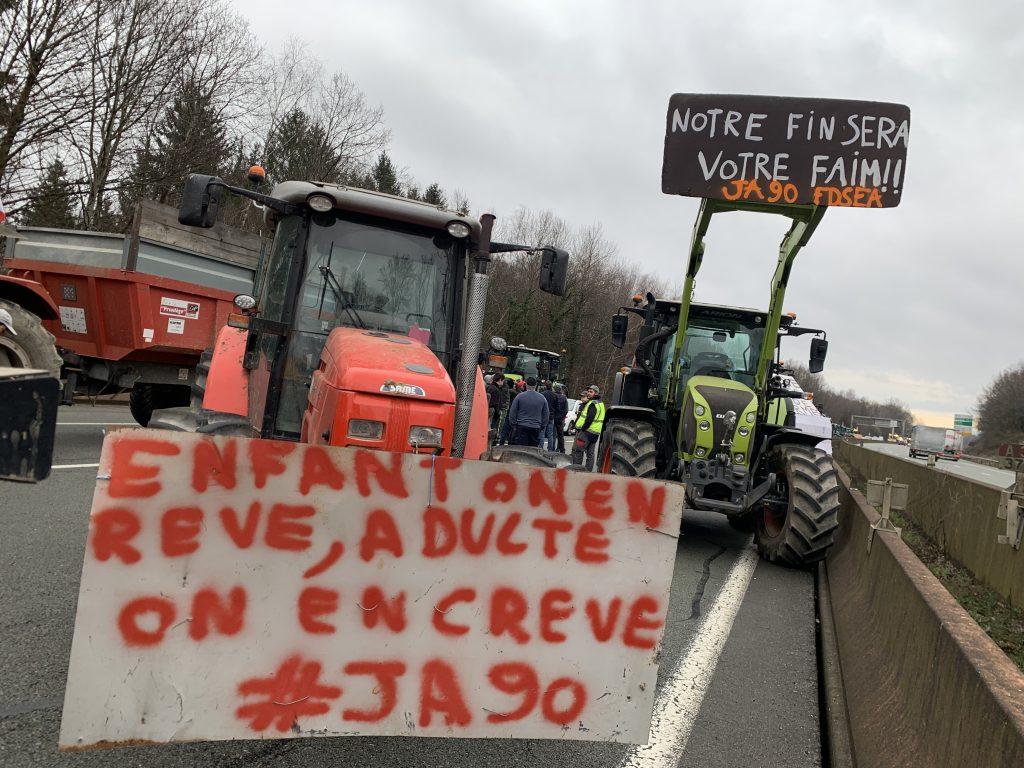 Les agriculteurs avaient manifesté sur l'autoroute A36 le 26 janvier 2024.