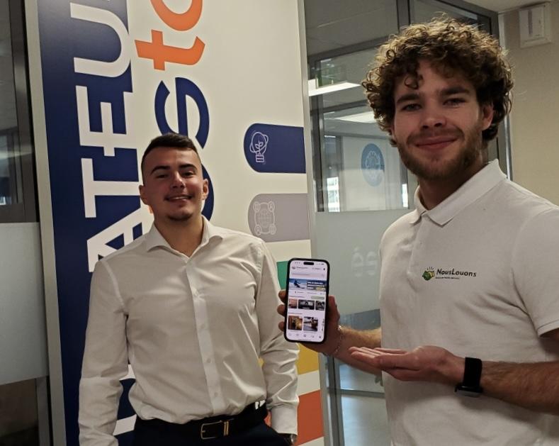 Thibaut Cassard et Nicolas Janin, deux étudiants de l'Esta, à Belfort, ont développé l'appli Nous Louons. | ©Le Trois – Clara Janssen