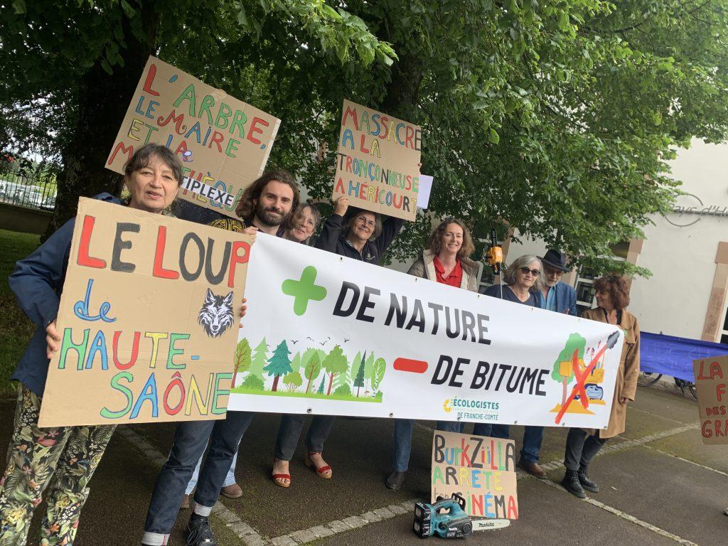 Une manifestation a eu lieu à Héricourt pour protester contre le projet de multiplexe, mais aussi contre le projet de ZAE à Luze. |©Le Trois - E.C. 