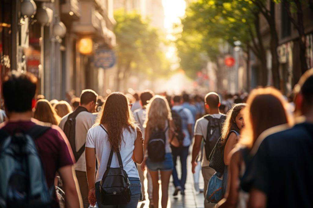 Population déambulant dans une rue. | ©Adobe stock