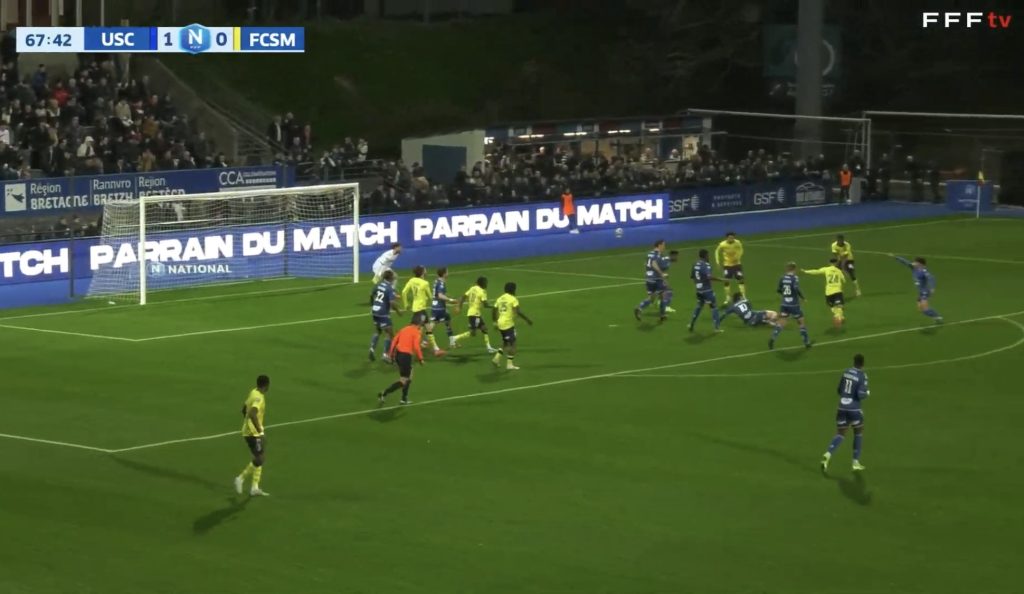 L'égalisation de Corentin Jean (n°24) d'une belle frappe dans la surface. | ©FFFTV – capture d'écran