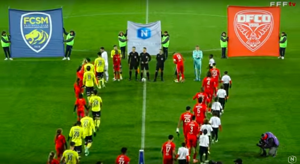 Match aller entre Dijon et le FC Sochaux, le 13 décembre 2024. | ©Capture d'écran – FFFTV