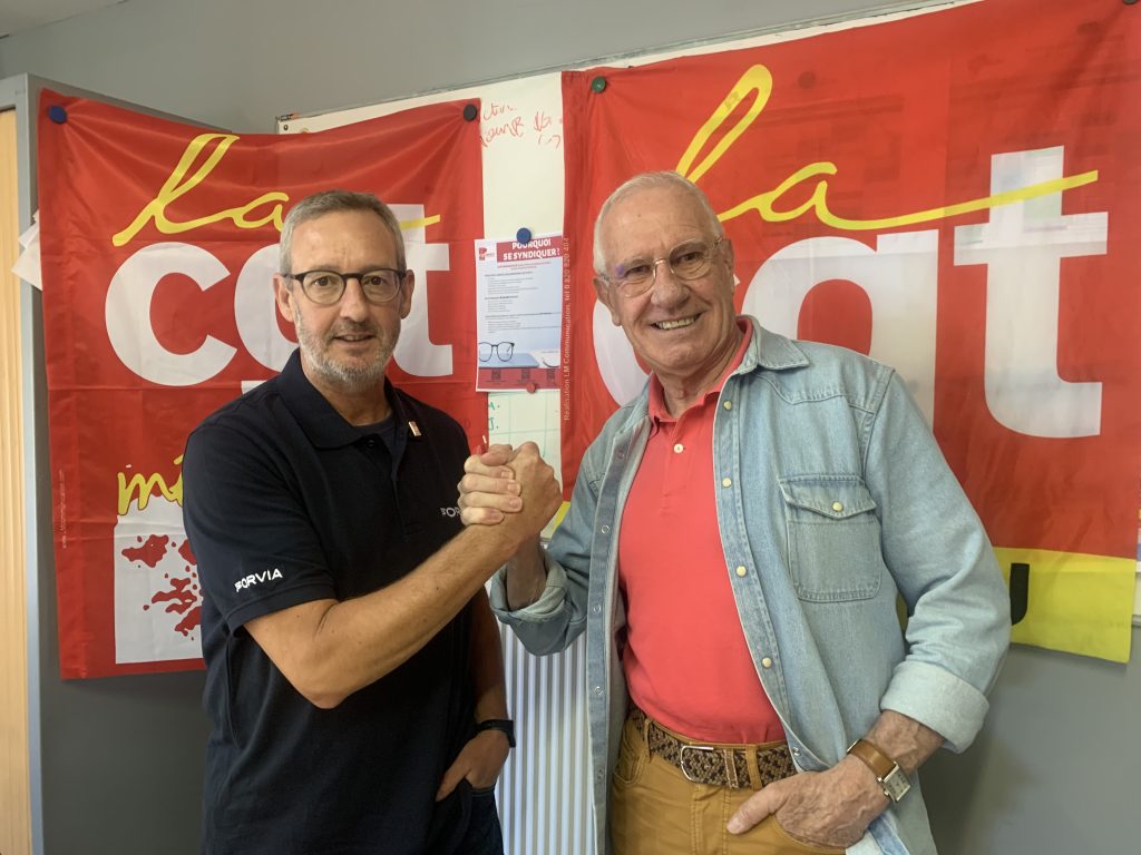 Andrès Gomez, syndicaliste CGT et François Clerc, syndicaliste également, fondateur de la méthode Clerc. | ©Le Trois - E.C. 