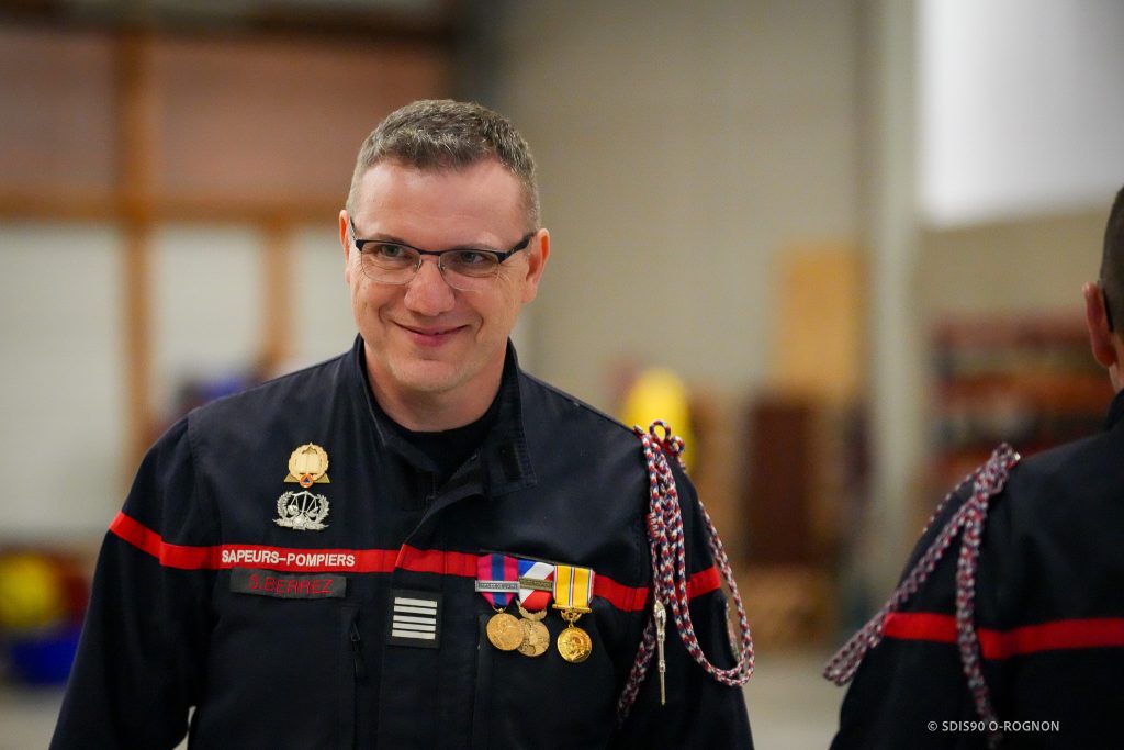 Le colonel Stéphane Berrez, directeur adjoint du service départemental d'incendie et de secours du Territoire de Belfort, lors de la Sainte-Barbe 2024.