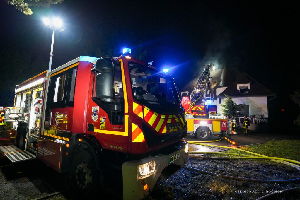 Feu de pavillon, à Danjoutin, dans le Territoire de Belfort, le 14 janvier 2025.
