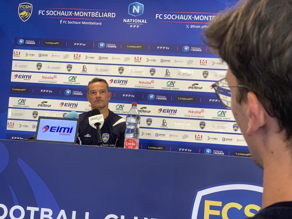Vincent Hognon, coach du FC Sochaux-Montbéliard, le 11 septembre, la veille de FCSM-Caen.