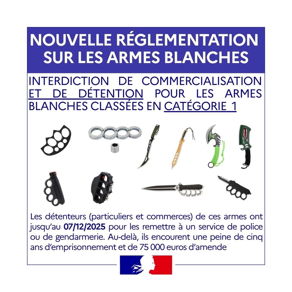 Les "coups de poing américains" sont désormais interdits. | illustration préfecture de Haute-Saône