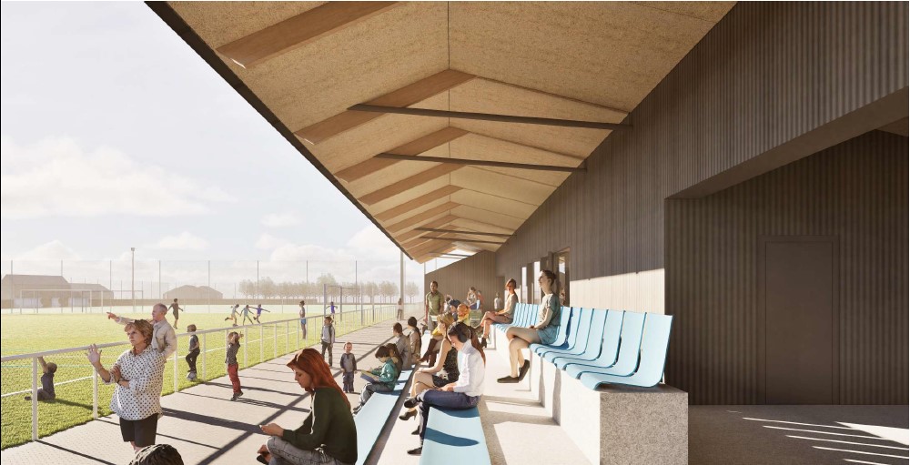 L'un des deux nouveaux de terrains de foot sera équipé d'une tribune.